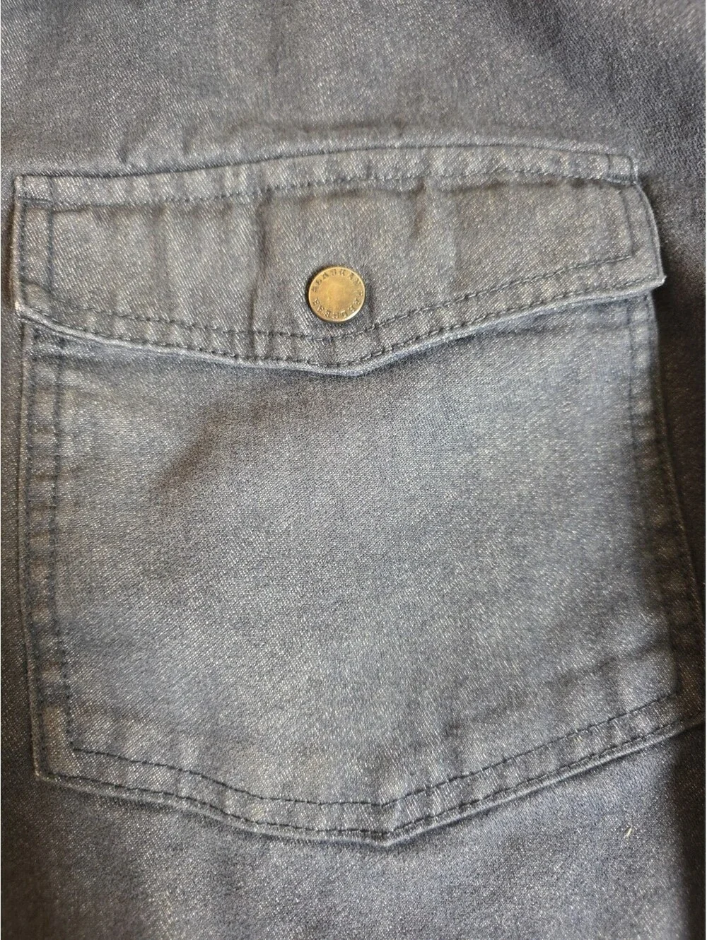 Duluth Trading Co Alaskan Hardgear Snap Camp Shirt 2XL Blue Cotton Denim